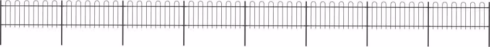 Maison Exclusive - Recinzione da Giardino con Parte Superiore ad Anello in Acciaio 1426x80 cm Nera