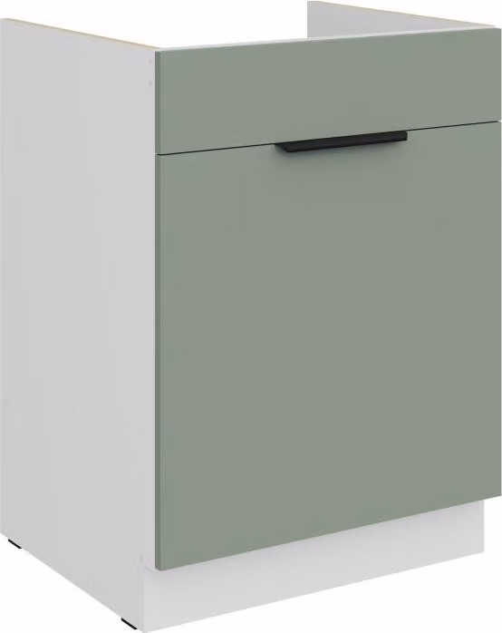 Mobile base per lavello LUNARA - larghezza 60 cm, verde / bianco