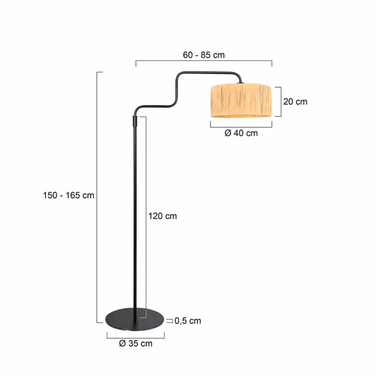 Steinhauer Lampada da terra Bloeba, Nero, Soggiorno / Sala da pranzo, Metallo, Moderno, Lampada da terra
