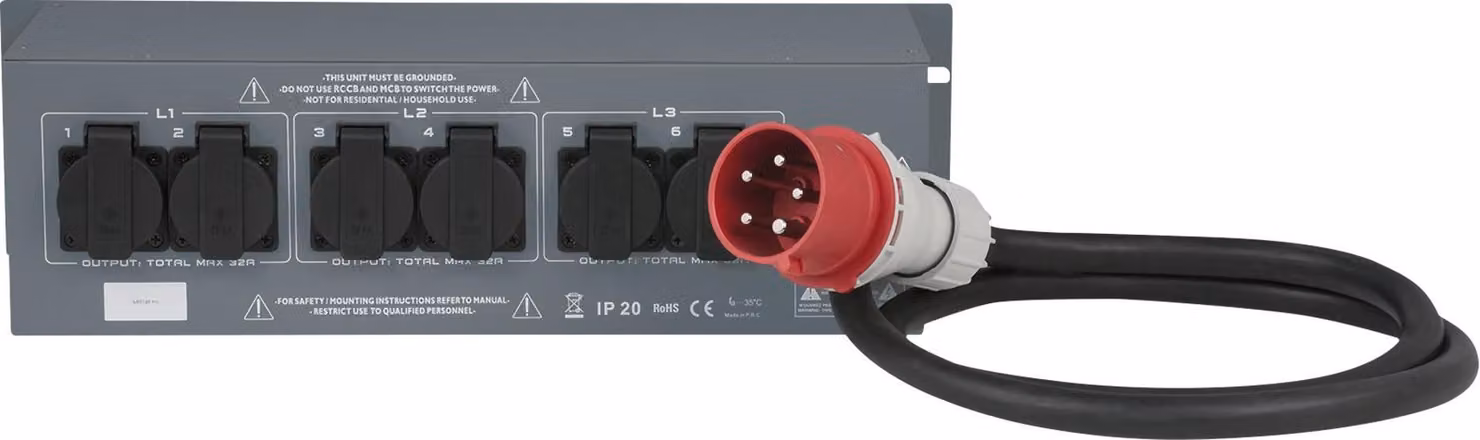 Showgear PSA-32A6S 6x MCB - Uscita Schuko