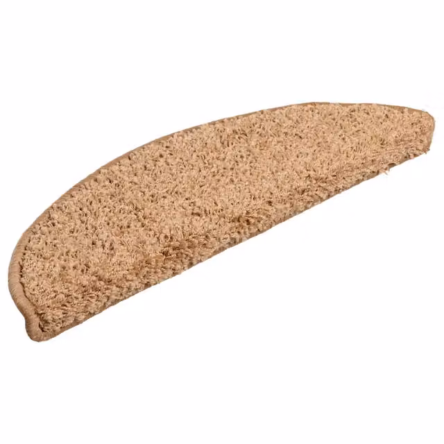 Set di 30 tappetini per scale semicircolari DESIGN IN beige, antiscivolo e fonoassorbenti, L: 56 cm, P: 17 cm, H: 3 cm