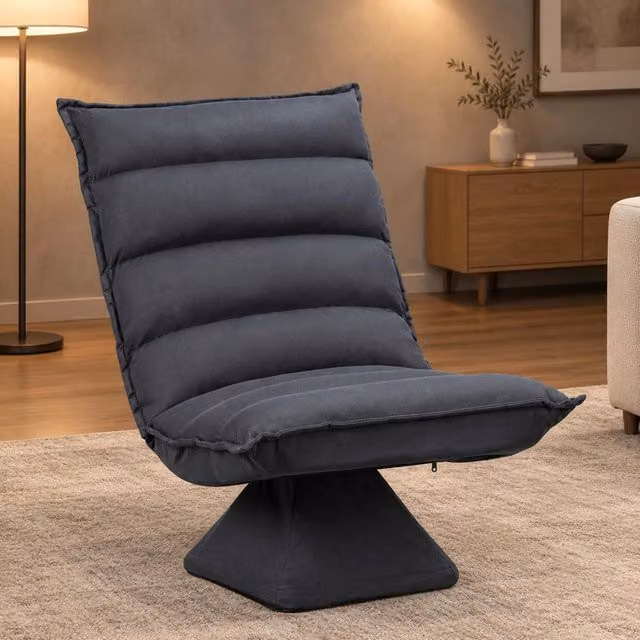 Poltrona relax da pavimento girevole 360° grigio scuro