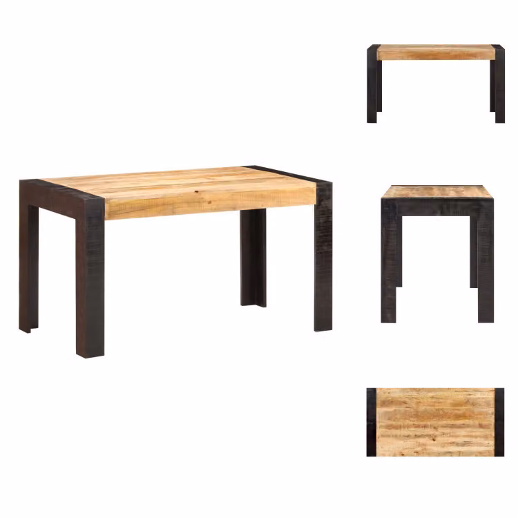 vidaXL Tavolo da pranzo 140x70x76 cm Legno massiccio di mango grezzo - Tavoli da pranzo
