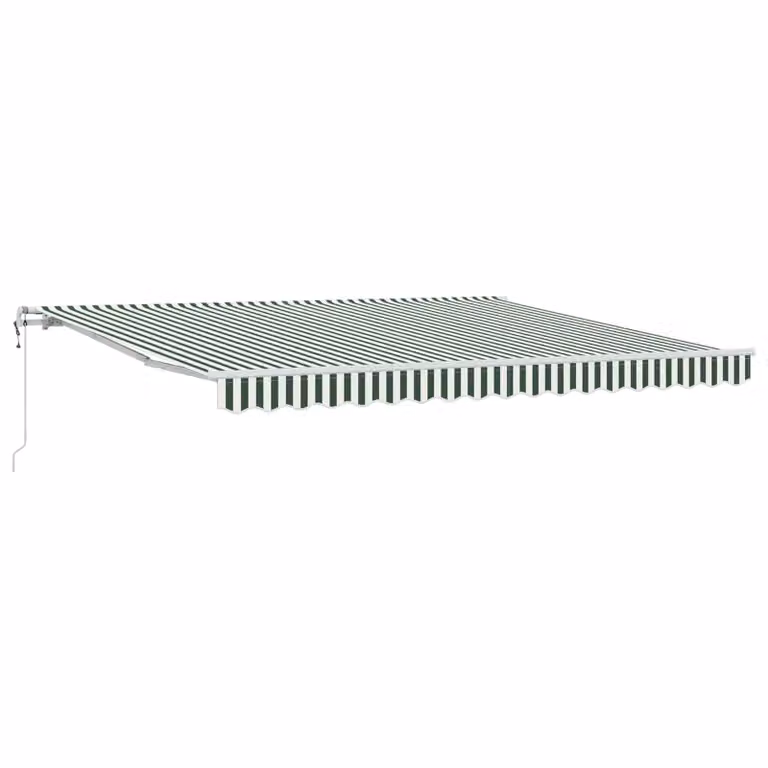 Tenda retrattile vidaXL con bracci pieghevoli in alluminio, Verde e Bianco, L 400 cm x P 300 cm