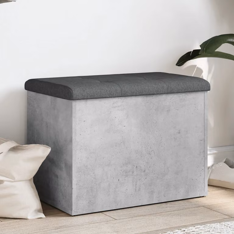 vidaXL Panca Porta Scarpe Moderna Grigia in Legno e MDF per Soggiorno o Ingresso L/P/H: 62 x 42 x 45 cm