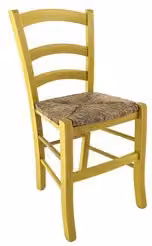 Sedia Venezia Klana Italia in tessuto giallo con struttura in legno laccato