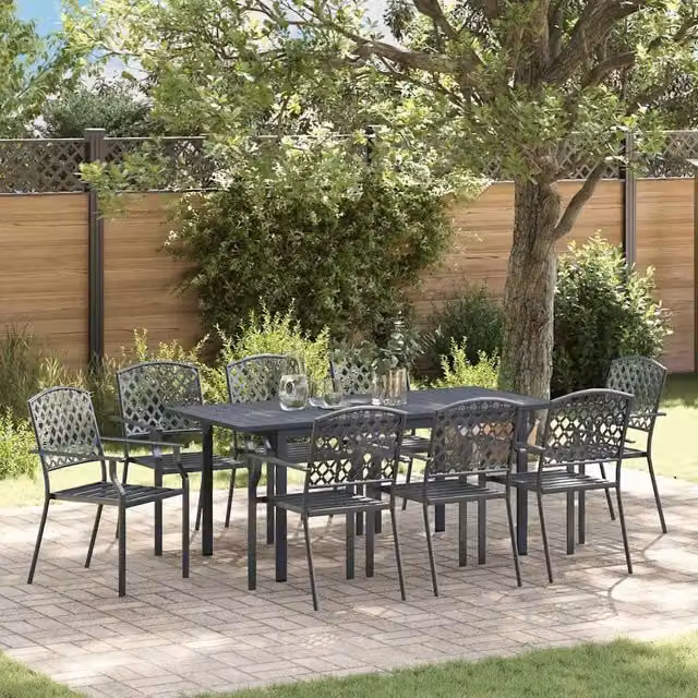 Set da Pranzo per Giardino 9 pz Antracite 3378819