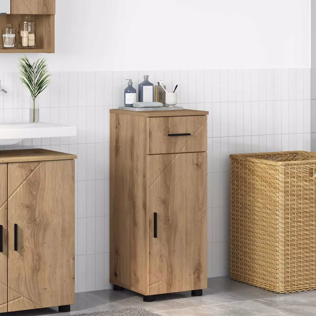 Mobile da bagno vidaXL moderno in legno color marrone con ante a cerniera L/P/H: 30 x 35 x 80 cm