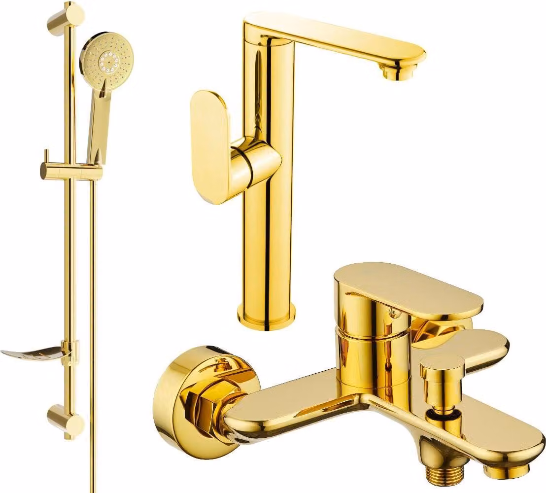 Mexen Milo DF40 set per vasca da bagno, oro - 713153DF40-50
