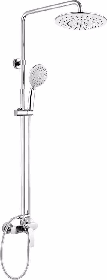 Miscelatore doccia Mereo Eve con piatto doccia rotondo, bianco - CBE60104SHE