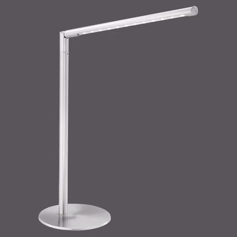 JUST LIGHT. GmbH Lampada da scrivania Dawda, dimmerabile, Alluminio / Grigio / Zincato, Studio / Ufficio, Metallo, Moderno, Lampada da tavolo LED