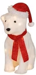 Decorazione natalizia a forma di orso Kaemingk con 25 luci LED bianco caldo IP44, L: 33 cm, P: 23 cm, H: 43 cm