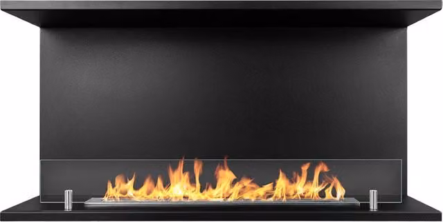 Camino a Bioetanolo da Incasso ad angolo 90x24,5x45 cm Trevi 90 Nero