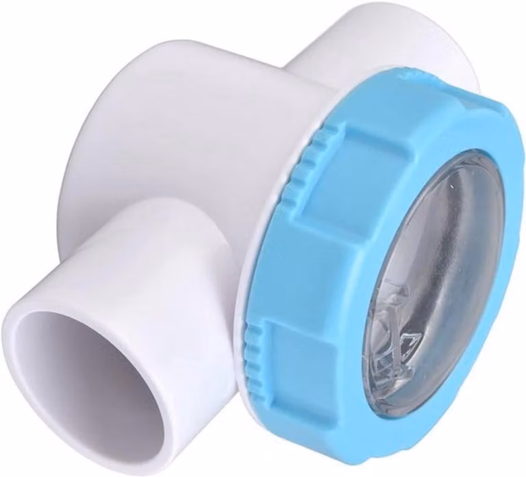 Valvola di non ritorno in PVC per piscina - 50 mm con vetro trasparente - Accessorio essenziale per filtri per piscina e sistemi di circolazione dell'acqua