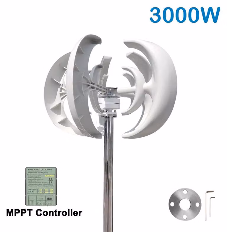 Turbina eolica verticale da 3000W - Generatore eolico - Turbina eolica - Generatore di energia eolica - Generatore per turbine eoliche