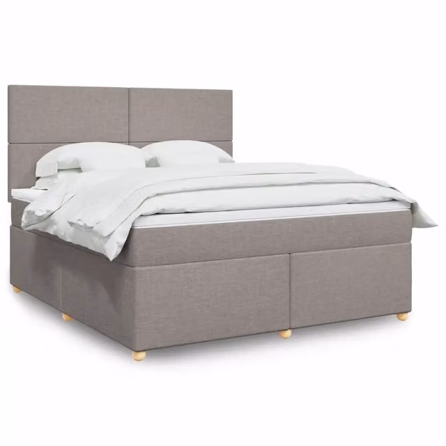 Letto Ibrido vidaXL con Giroletto a Molle e Materasso in Tessuto, L 180 x P 200 cm, Colore Grigio