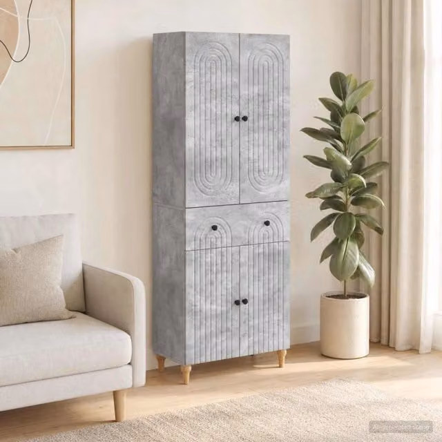 Set di armadi 2 pz Grigio Cemento Legno ingegnerizzato 3416487