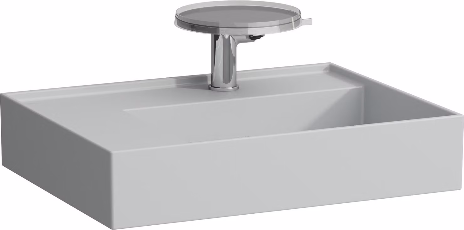 LAUFEN Kartell lavabo, tablette gauche, 2 trous pour robinet, sans trop-plein, 600x460mm, H8103357598151, H8103357598151