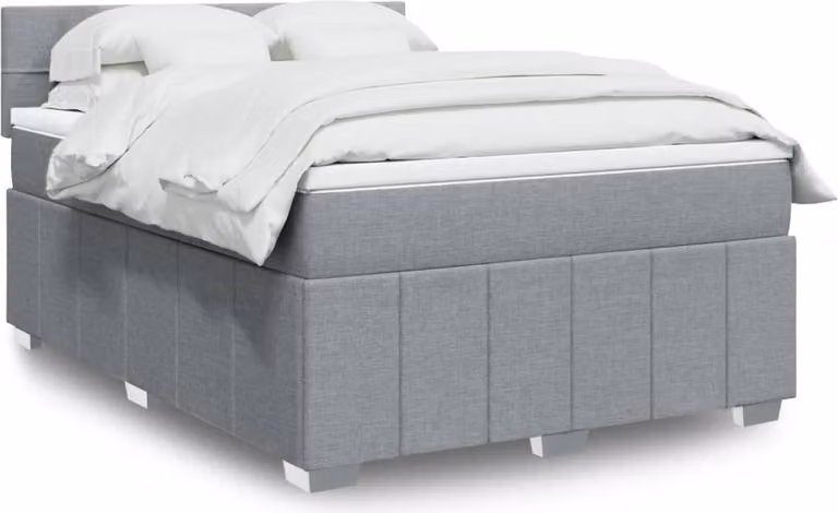 Maison Exclusive - Letto boxspring con materasso Grigio chiaro 140x190 cm Tessuto