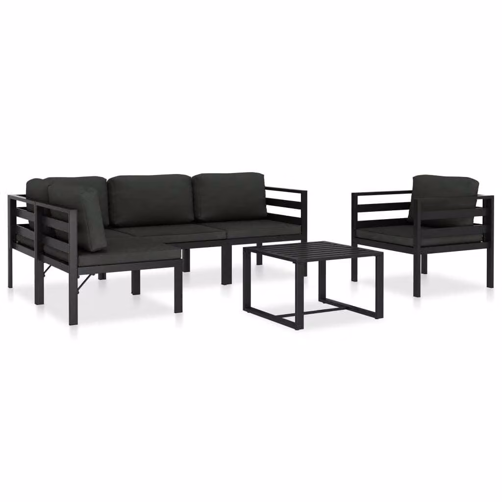 Maison Exclusive - Set da giardino 6 pezzi con cuscini in alluminio antracite