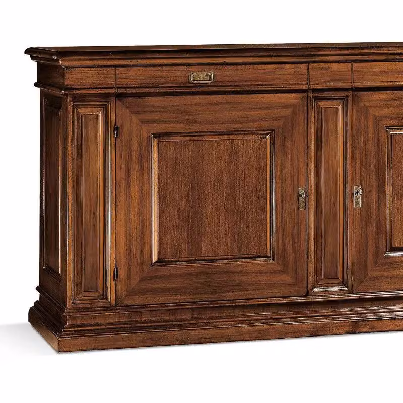 Madia credenza 2 porte in legno di pino color noce Mobili 2G L: 213 cm, P: 55 cm, H: 115 cm – 4