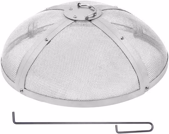Schermo protettivo per focolari e bracieri - Materiale in acciaio inossidabile - Diametro 50,8 cm - Altezza 16 cm - Spessore 2 mm