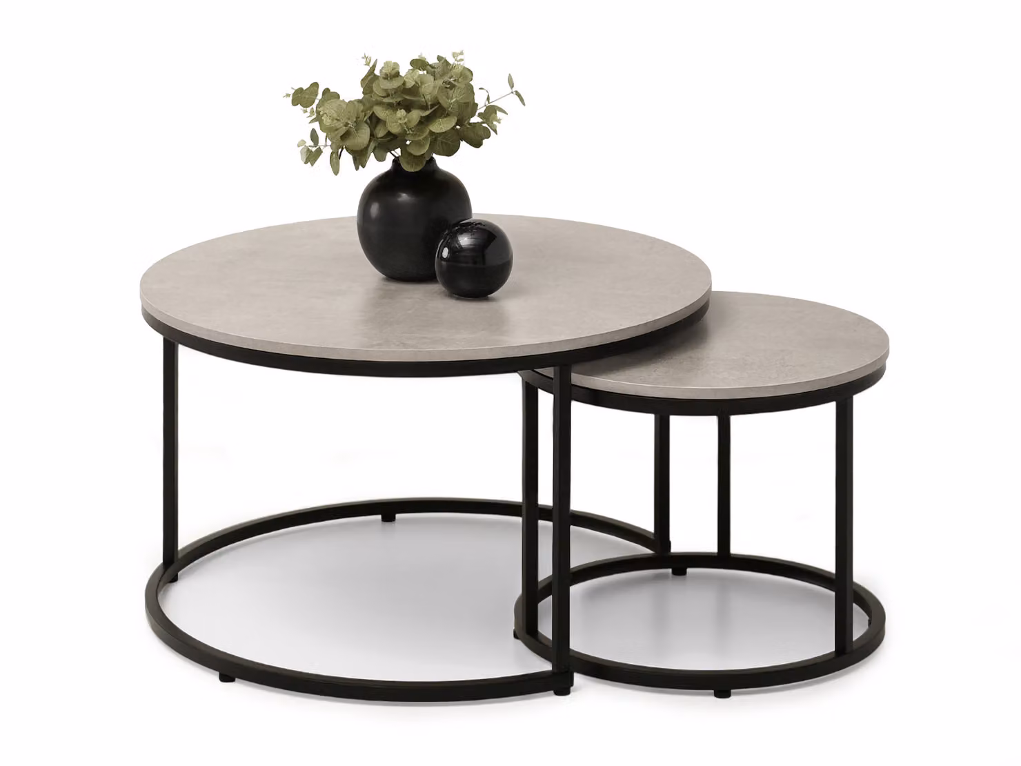 Set di tavolini da caffè JACEK - cemento / nero