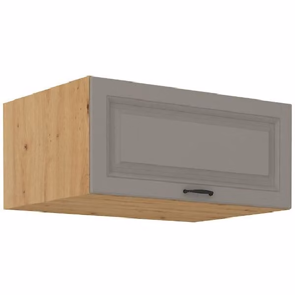 Armadietto profondo per cappa aspirante SOPHIA - larghezza 80 cm, grigio chiaro / rovere artisan