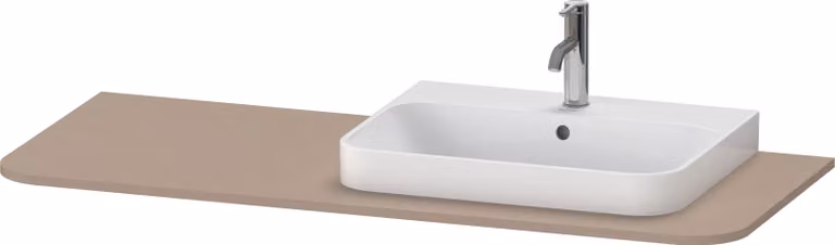 Duravit Happy D.2 Plus Console 1300x550 mm, 1 découpe à droite, pour meuble sous-lavabo HP4942, HP4962, HP4972, HP031KR7575, HP031KR7575
