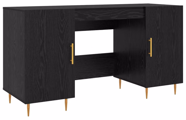 Scrivania Rovere nero 140 x 50 x 75 cm Legno multistrato