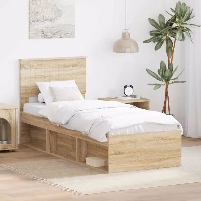 Struttura letto in legno di pino massello vidaXL colore marrone L 80 cm x P 190 cm