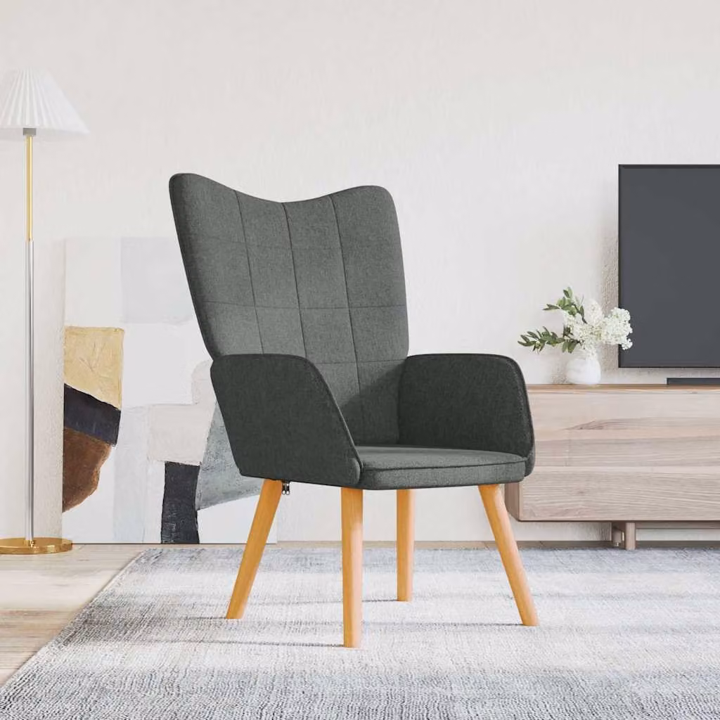 vidaXL Poltrona Relax Moderna in Tessuto Grigio con Braccioli