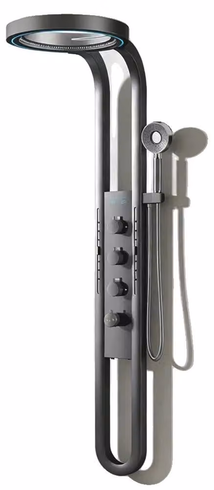 Set di rubinetteria per doccia, display intelligente, controllo duale, colore grigio