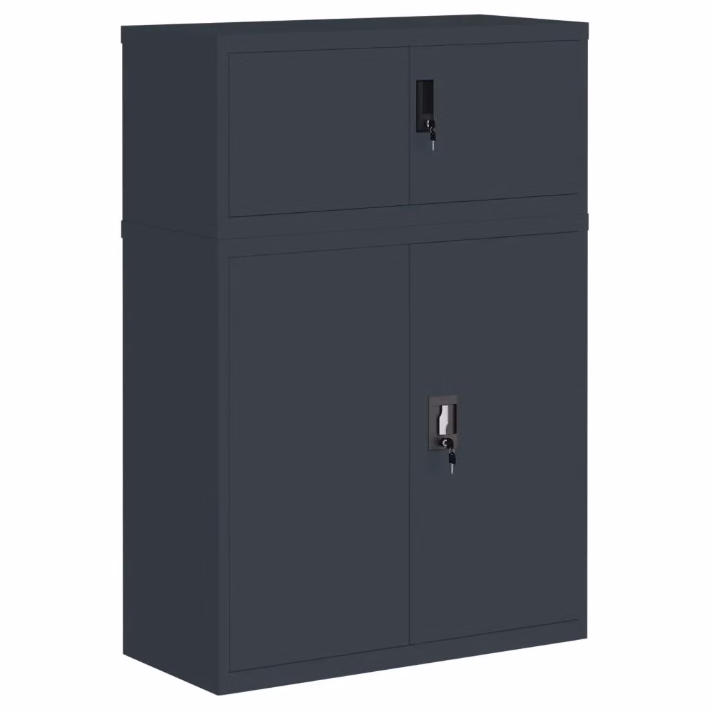 Armadio Classificatore vidaXL in Metallo Antracite con Ripiani Regolabili e Serratura L/P/H: 90 x 40 x 130 cm – 2