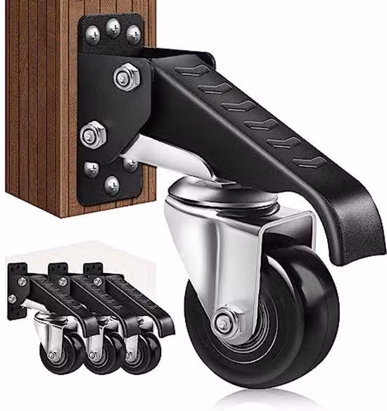 Asse orientabile - Ruote retrattili e montabili lateralmente - Portata 320 kg (set da 4)