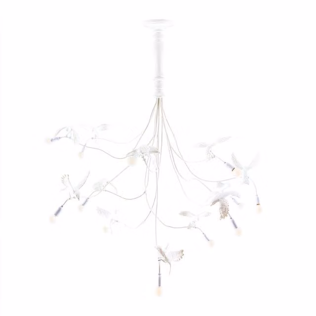 Lampadario a sospensione Seletti Sparrow in metallo bianco con luce LED inclusa