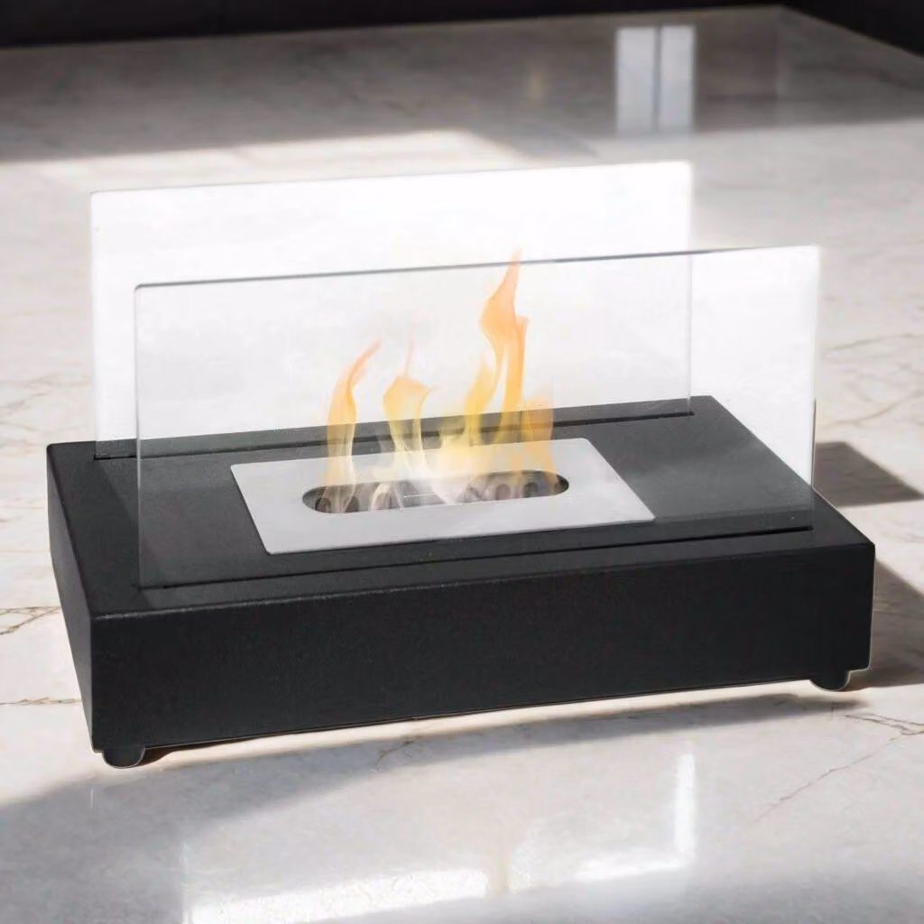 Dmora Camino a Bioetanolo Ardesio 35x18x20.5h cm Nero, Capacità 0,5 lt Superficie Riscaldabile 30  Italy