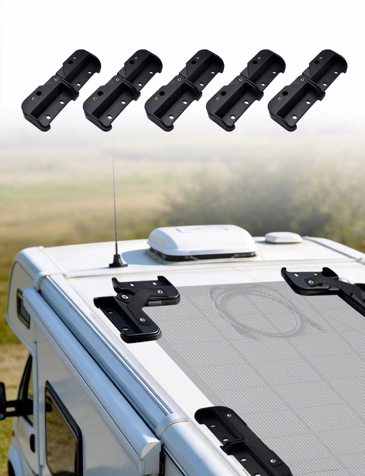 Kit di montaggio per pannelli solari fino a 200W, ideale per camper e imbarcazioni
