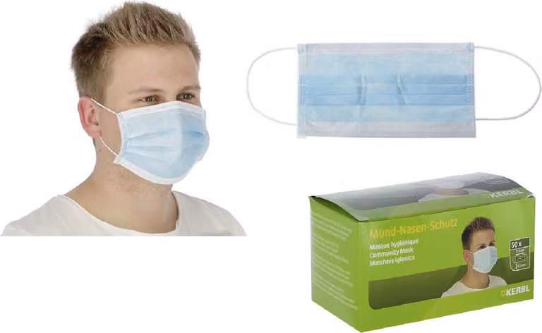 Mascherina medica blu per bocca e naso tipo II R a 3 strati %c3%a0 50 pezzi