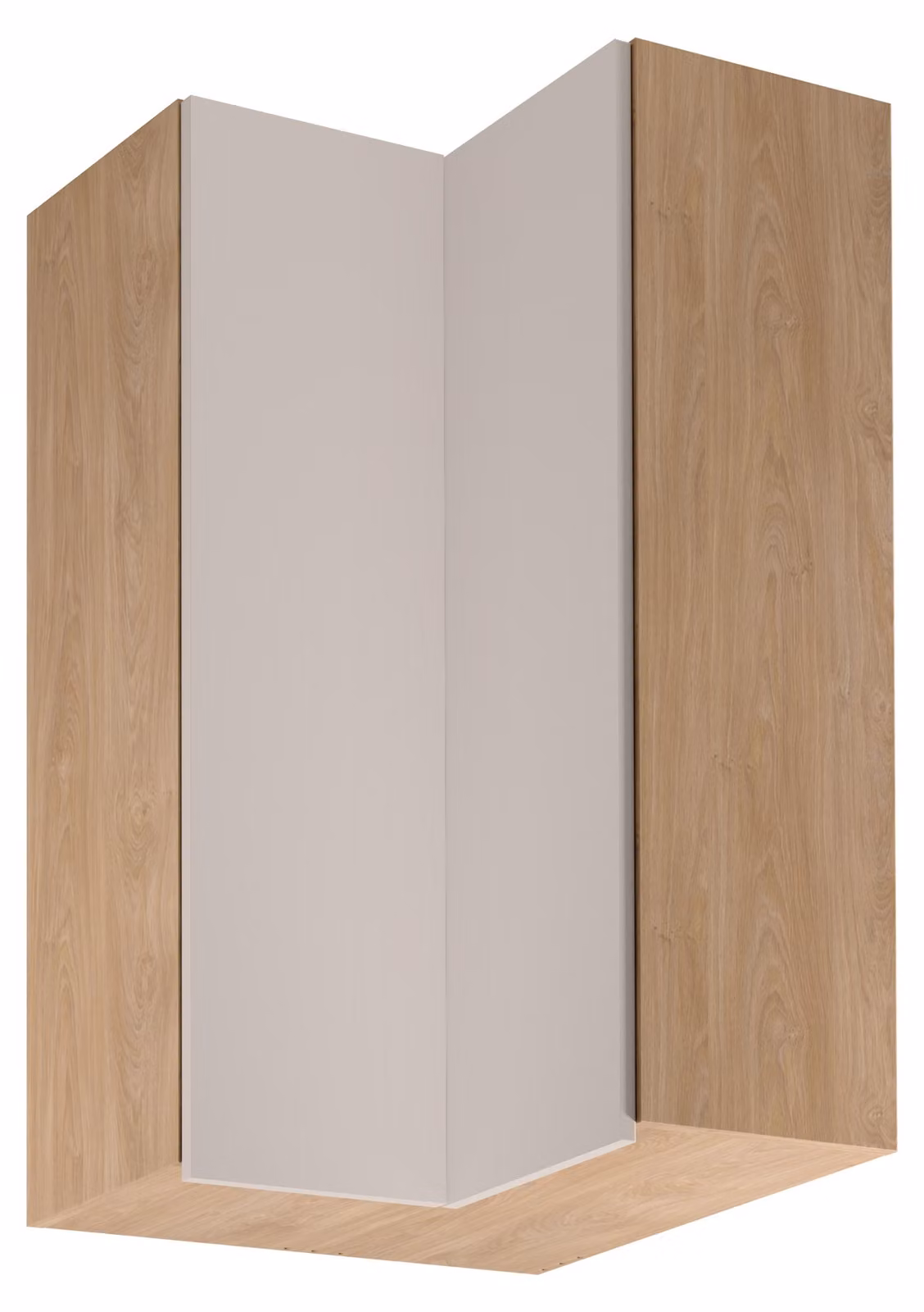 Mobile angolare alto SALERNO - 60x60 cm, rovere/beige