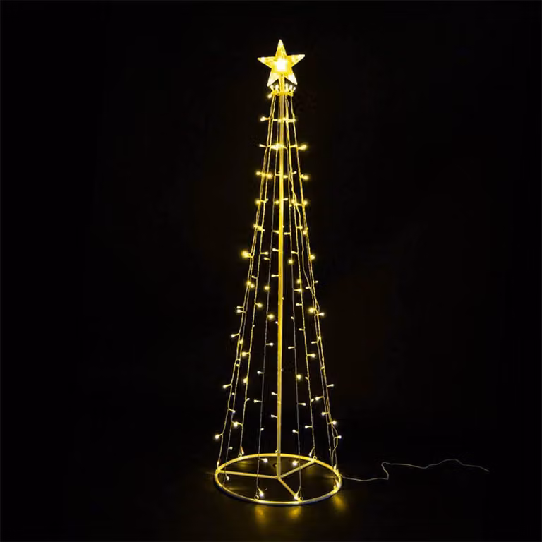 Luci natalizie a forma di cono, luce bianco caldo, 2700 K, lunghezza 1,2 metri, per l'albero di Natale