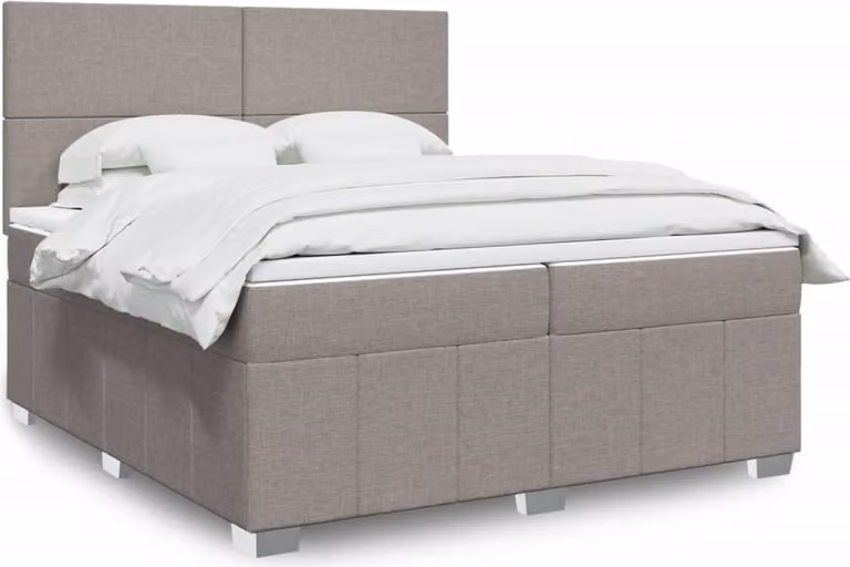 Maison Exclusive - Letto boxspring con materasso Taupe 200x200 cm Tessuto