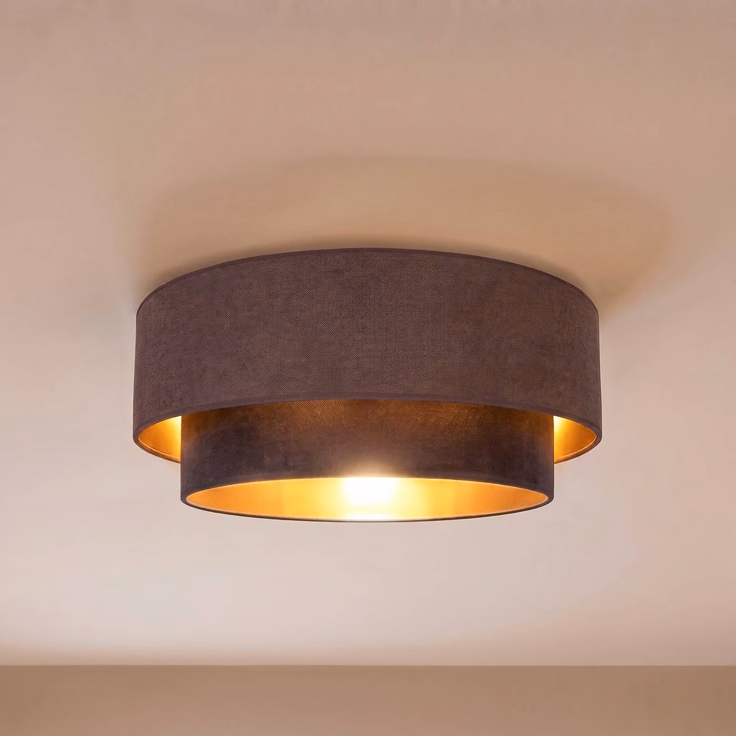 Plafoniera soffitto Boho Duolla, Marrone / Ruggine, Corridoio, Tessuto / Stoffa / Seta, Giovanile, Plafoniera