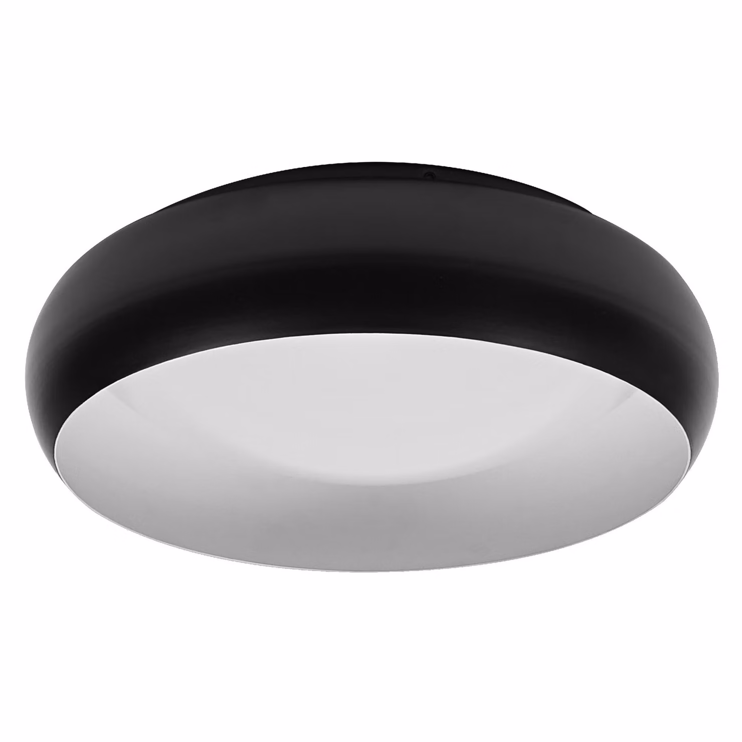 LEDVANCE ORBIS Livia Plafoniera LED con anello metallico, bianco-nero, 16W, 1000lm, 3000K, 300mm, 830 friendly warm white, dimmerabile in 3 fasi con un clic, IP20, viti di montaggio e tasselli inclusi