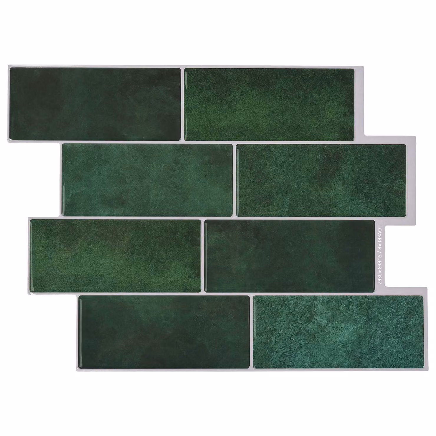 Set di 20 piastrelle subway effetto ceramica vidaXL Verde, per pareti di cucina e bagno, L: 29 cm, H: 21 cm