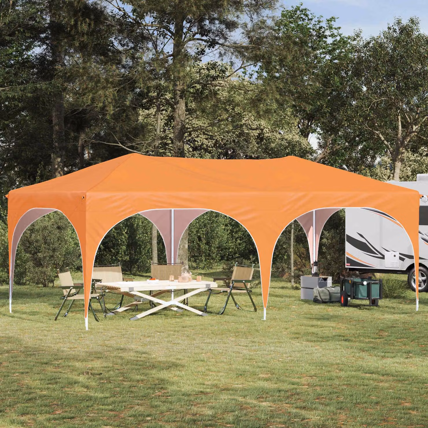 Maison Exclusive - Tenda pop-up per feste, dimensioni 575 x 288 x 245 cm, tessuto Oxford arancione