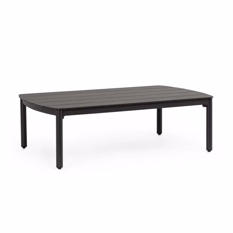 Tavolino da giardino GAUDIX in alluminio antracite con piedini regolabili, 115×68,5 cm