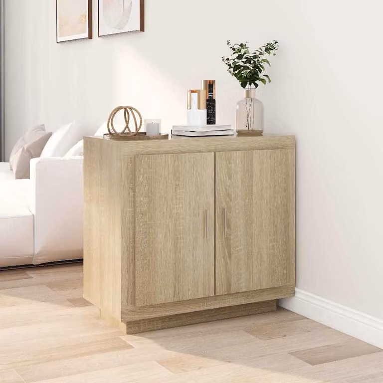 Credenza moderna vidaXL in legno compensato color rovere Sonoma, L 80 cm x P 40 cm x H 75 cm