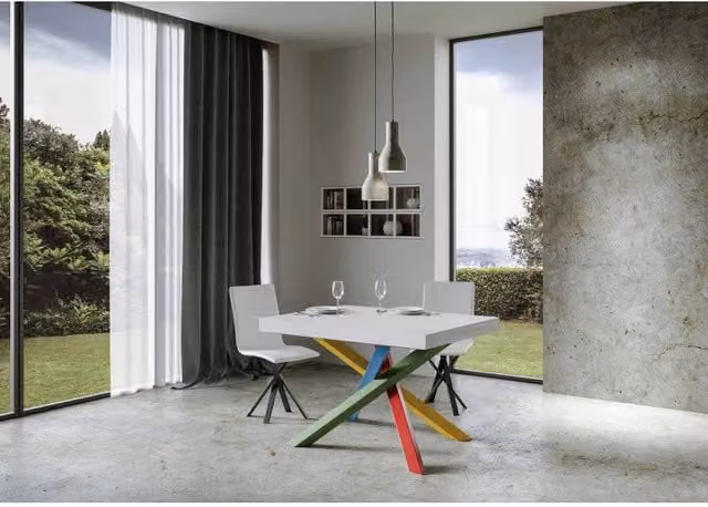 Tavolo allungabile Volantis ITAMOBY Bianco Frassino con telaio in metallo L: 140/400 cm, P: 90 cm