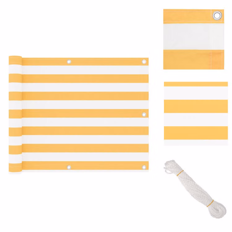 vidaXL Schermo protettivo per balcone Bianco e giallo 75x300 cm Tessuto Oxford -  Ombrelloni e protezioni solari
